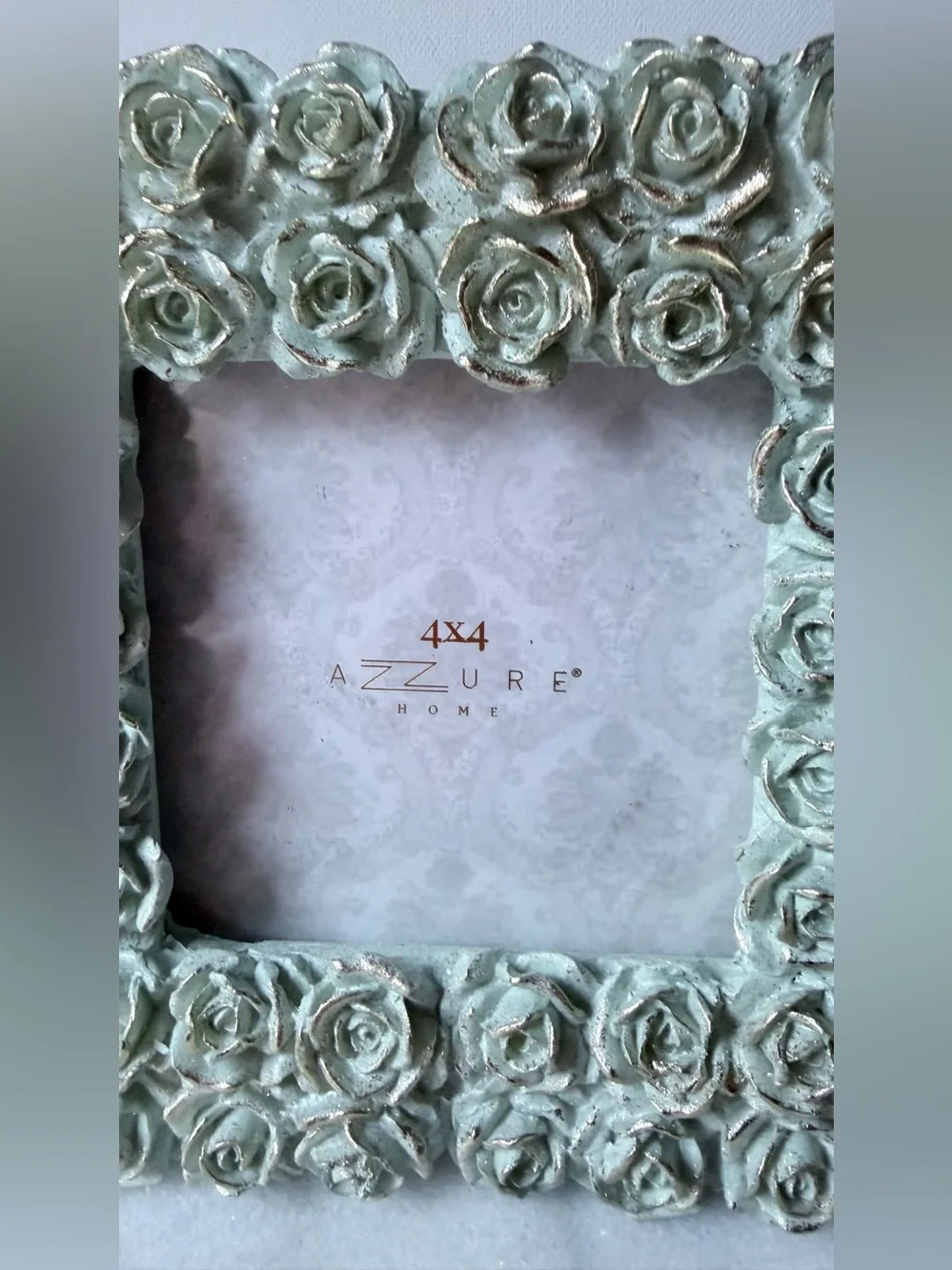 Mint Rose Frame - Decorative 4x4 Photo Frame